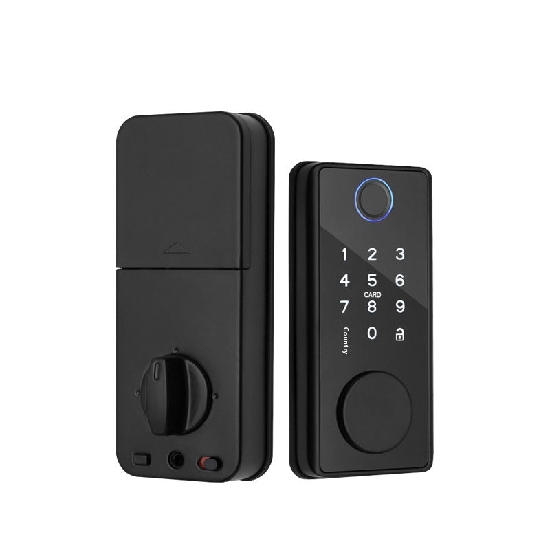 Graffiti Smart Door Lock Wooden Door Fingerprint Lock Auxiliary Closing Smart WiFi Door Lock (Fingerprint + Code)